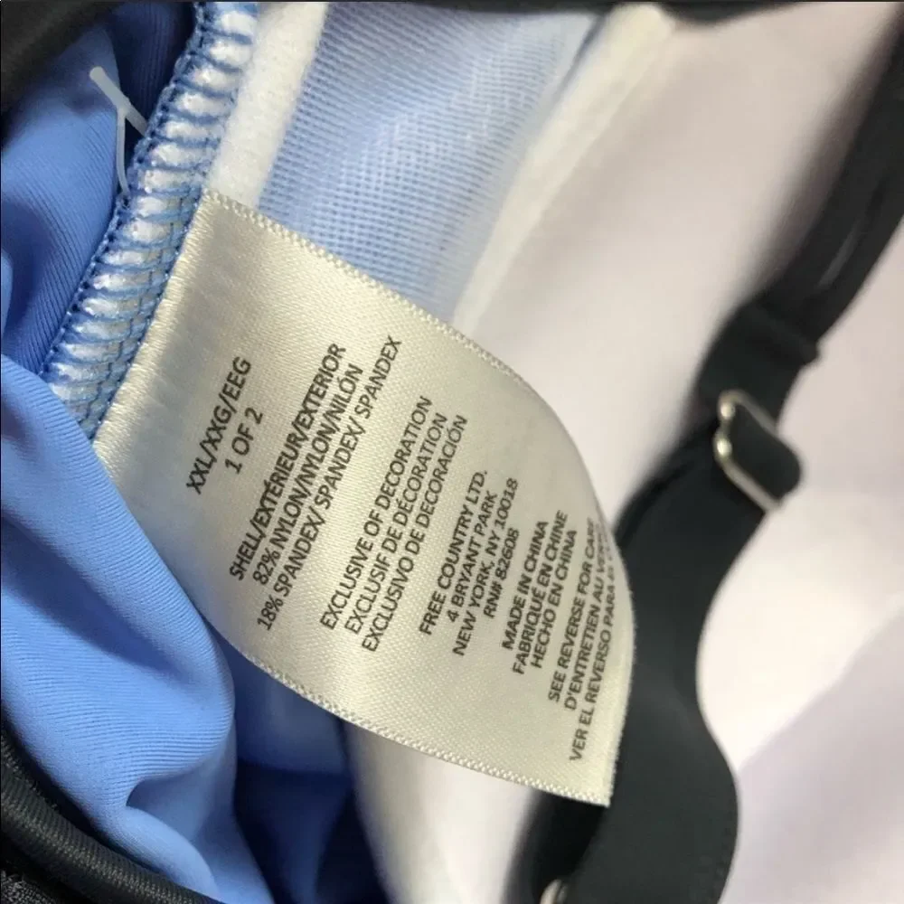 NWT Plus Size Free Country Ruched Swim Tankini Top - Picture 3 of 8